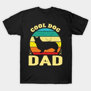 Retro Cool Corgi Dog Dad T-Shirt